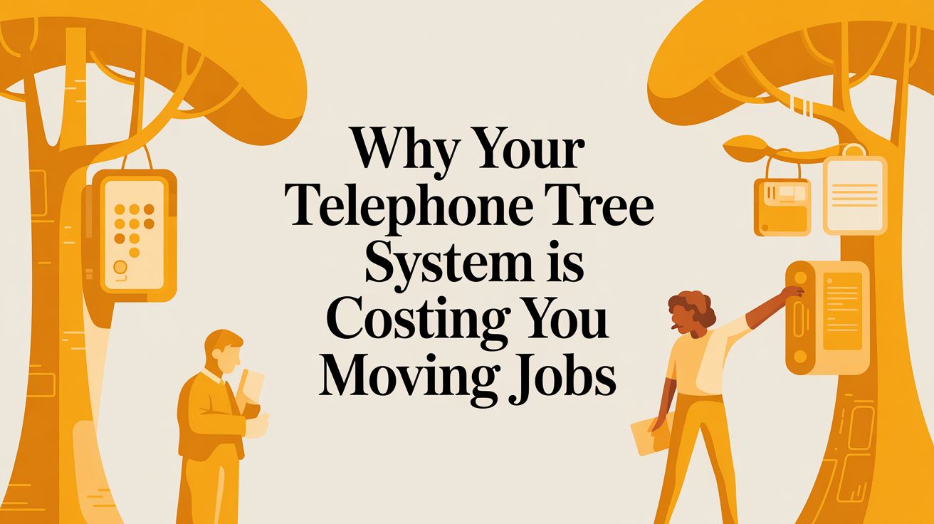 Telephone tree system costing moving job