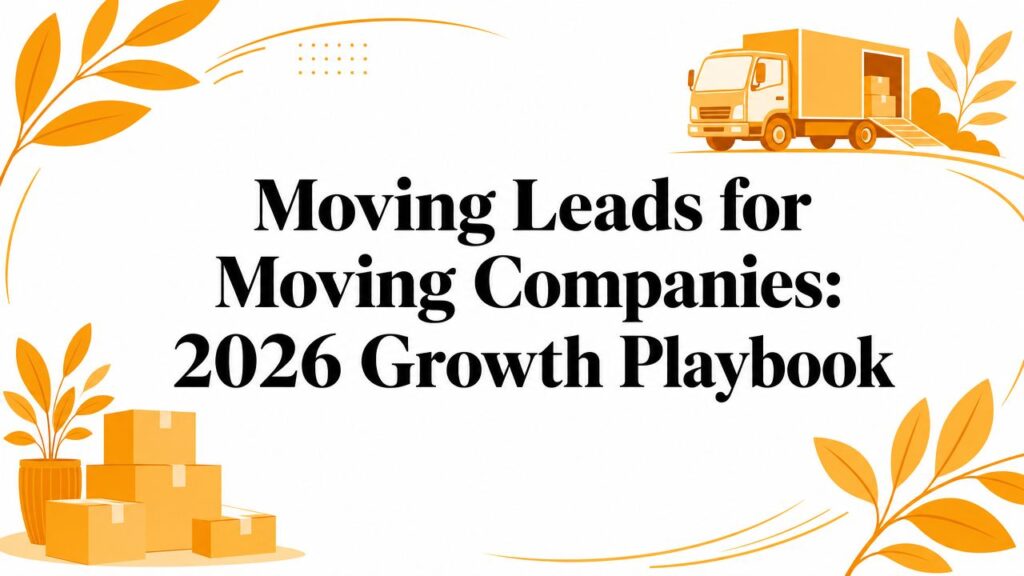 Moving leads for moving companies 2026 growth playbook