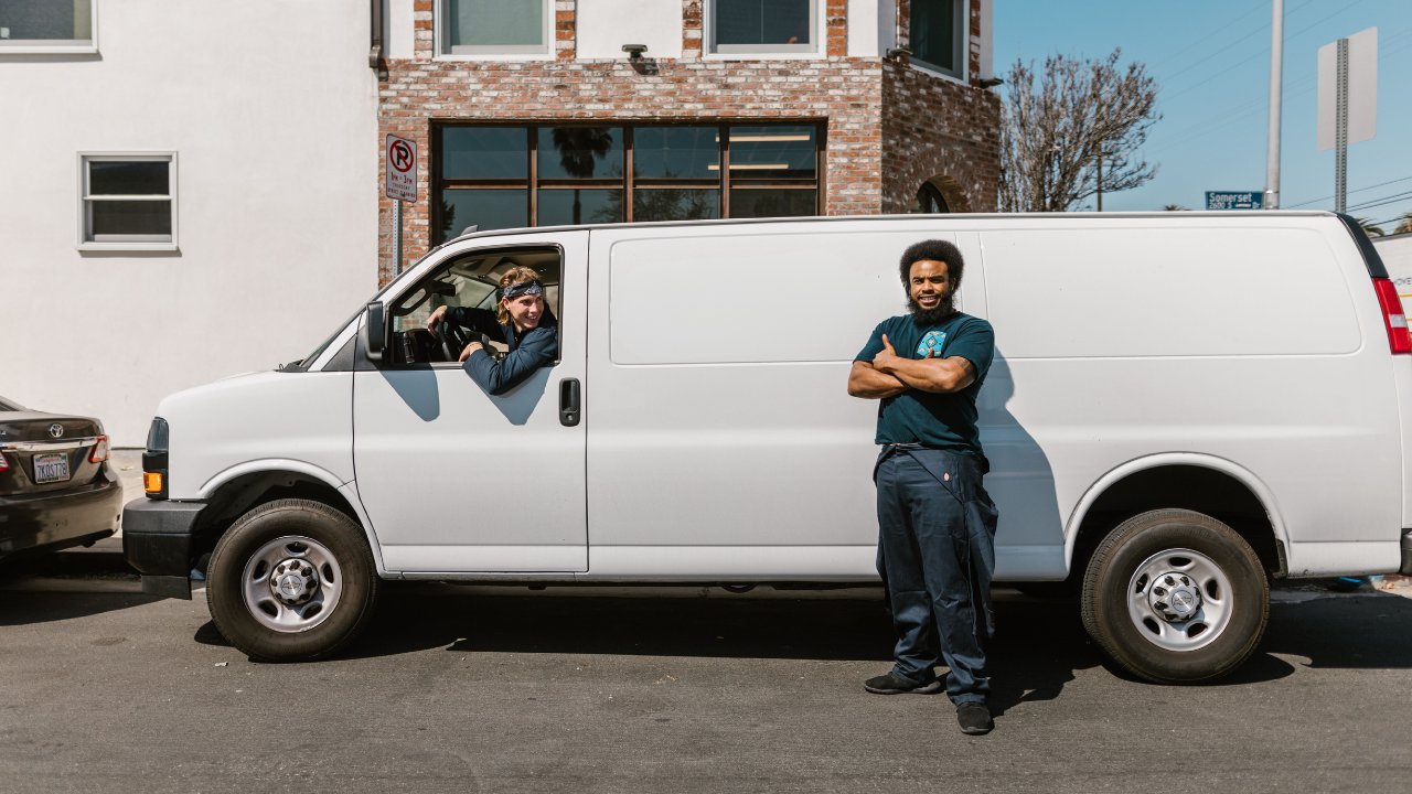 Movers beside van